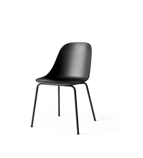 Audo Copenhagen Harbour Side Dining Chair SH: 45 cm – Schwarze Schale / Schwarzes Stahlgestell