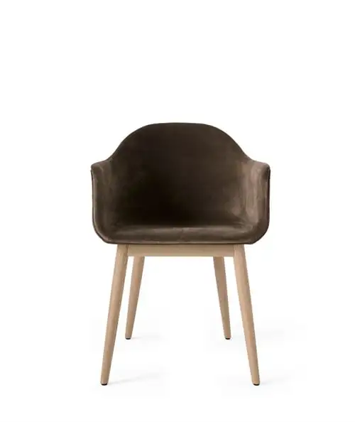 Audo Copenhagen Harbour Esszimmerstuhl SH: 45 cm – City Velvet CA 7832/078 / Natureiche