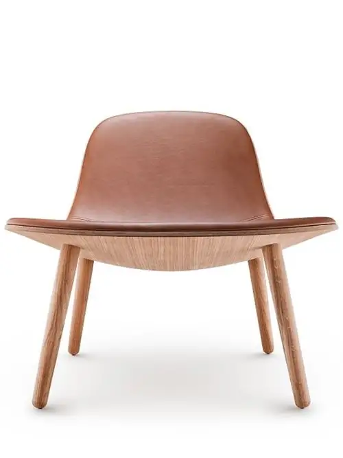 Eva Solo Abalone Lounge Chair SH: 40 cm – Geölte Eiche/cognacfarbenes Leder