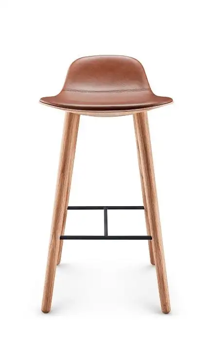 Eva Solo Abalone Barhocker H: 75 cm – Geölte Eiche/cognacfarbenes Leder