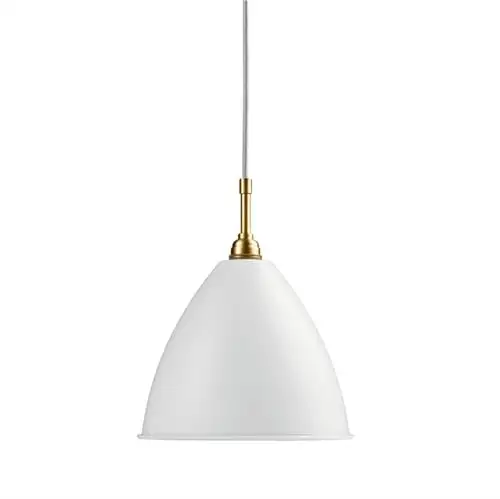 Bestlite BL9 Pendelleuchte Ø: 21 cm M Messingsockel – Mattweißer Schirm