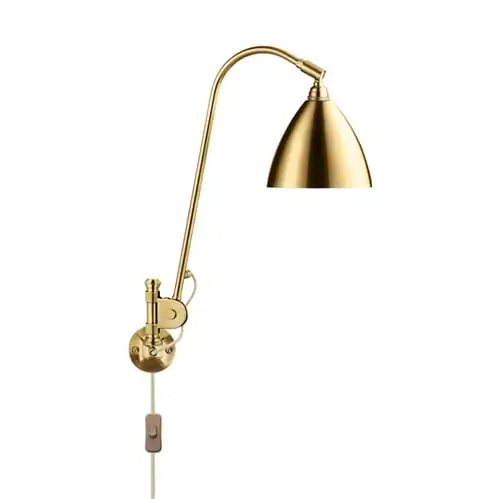 Bestlite BL6 Wandleuchte Ø: 16 cm Sockel komplett aus Messing – Schirm Messing