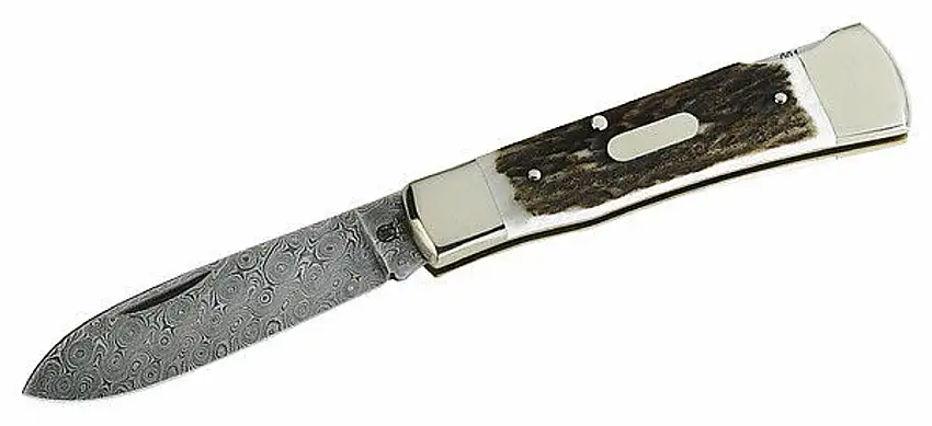 Hartkopf Taschenmesser, Hirschhorn, Damast 325710