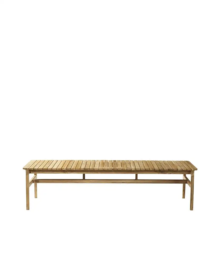 FDB Furniture M10 Together 3-Personen-Gartenbank L185,5 cm – Massives Teakholz/Natur