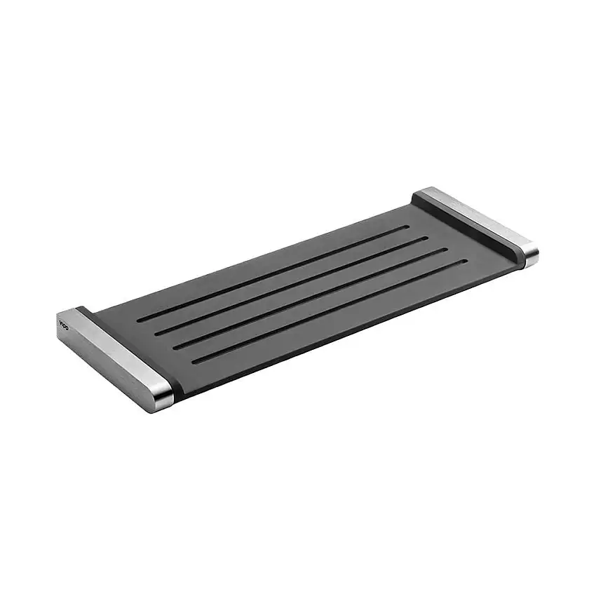 Vipp 6 Duschregal L. 30,1 cm – Schwarz/Edelstahl