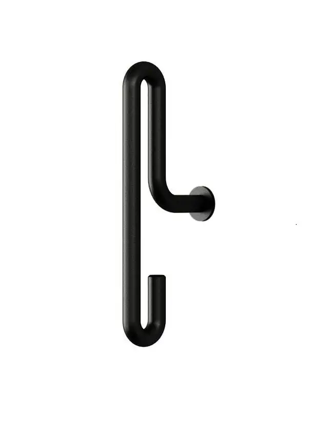 Moebe Wandhaken Klein 8x3,1x0,5 cm 2 Stück - Schwarz