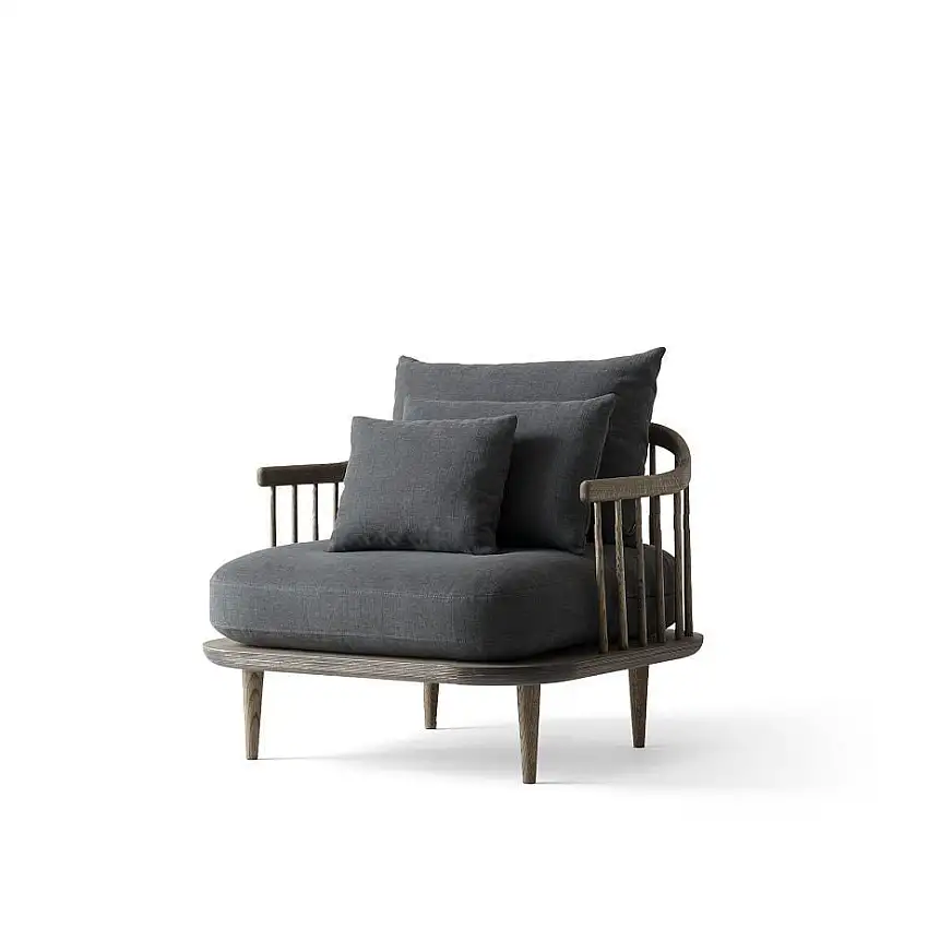 &Tradition Fly SC1 Lounge Chair SH: 40 cm – Geräucherte geölte Eiche/Hot Madison 093
