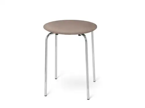 Ferm Living Herman Hocker Taburet SH: 45 cm - Chrom / Boucle 64 Sand OUTLET