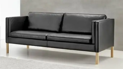 Stouby Eva 2-Personen-Sofa L: 141 cm – Schwarzes Semianalin-Leder