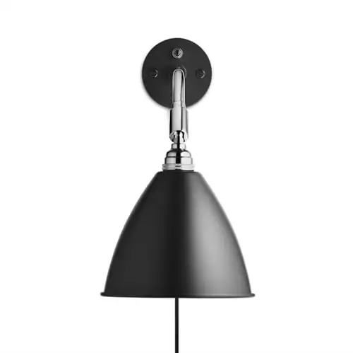 Bestlite BL7 Wandleuchte Ø: 16 cm Chromsockel - Schwarzer Schirm