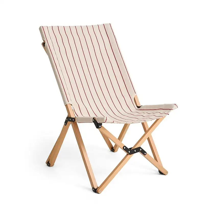 HAY Outdoor Markt-Klappstuhl B: 52 cm - Beige/Rot gestreift
