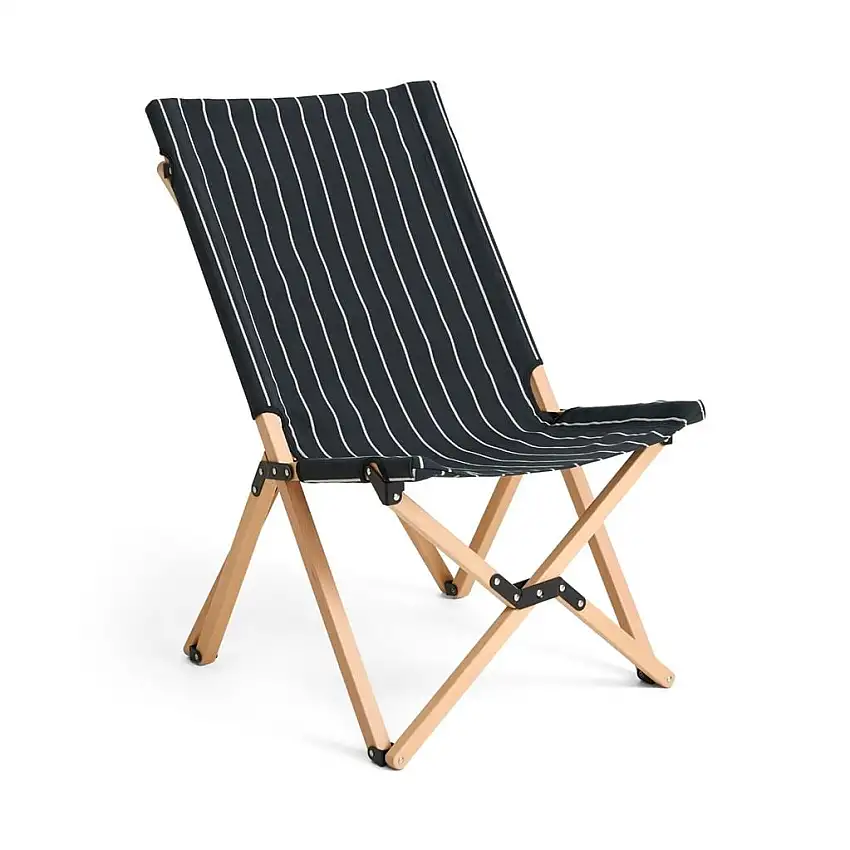 HAY Outdoor Markt-Klappstuhl B: 52 cm - Schwarz/Beige gestreift