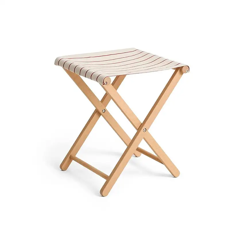 HAY Klapphocker für den Außenbereich B: 40 cm - Beige/Rot gestreift