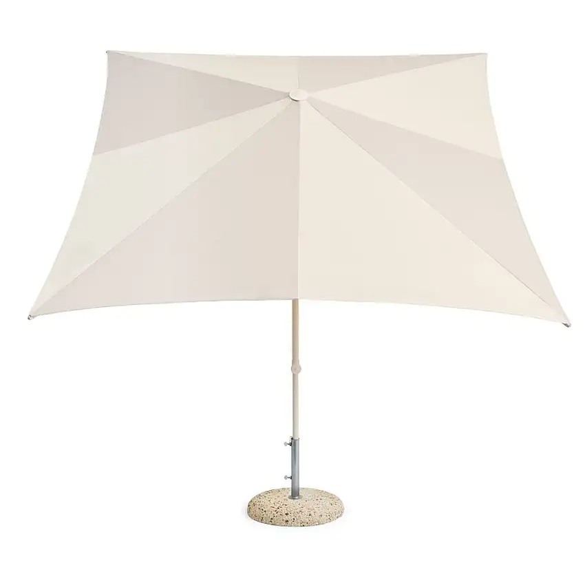 HAY Terrazza Sonnenschirm, quadratisch, 240 x 240 cm – Weiß/Grau