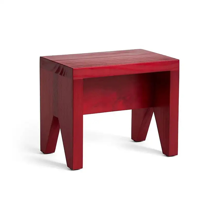 HAY Manolito Hocker, kurz, L: 30 cm – Kiefer/Rot