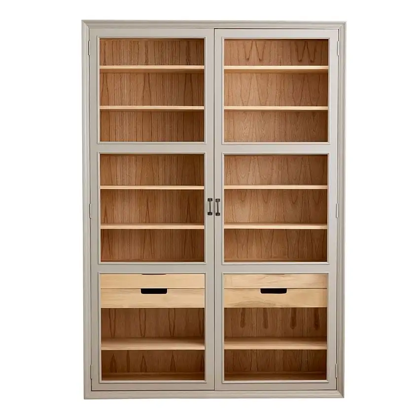 Nordal Viva Vitrine mit 2 Türen, Höhe: 210 cm – Holz/Grau