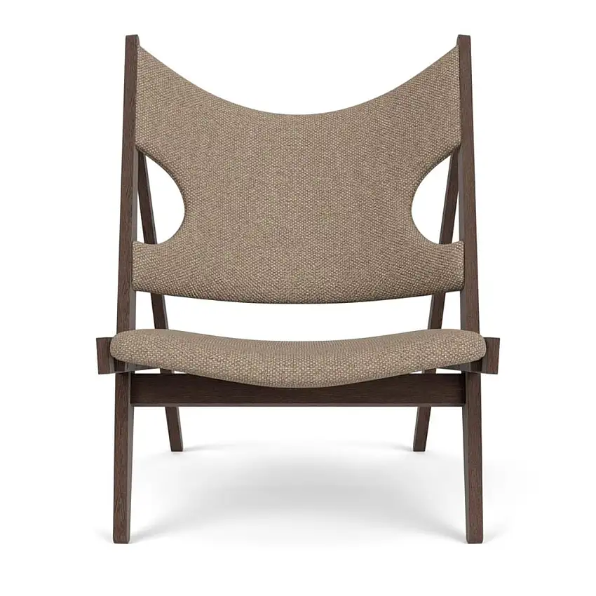Audo Copenhagen Strick-Lounge-Sessel – Dunkel gebeizte Eiche/Logan Flint