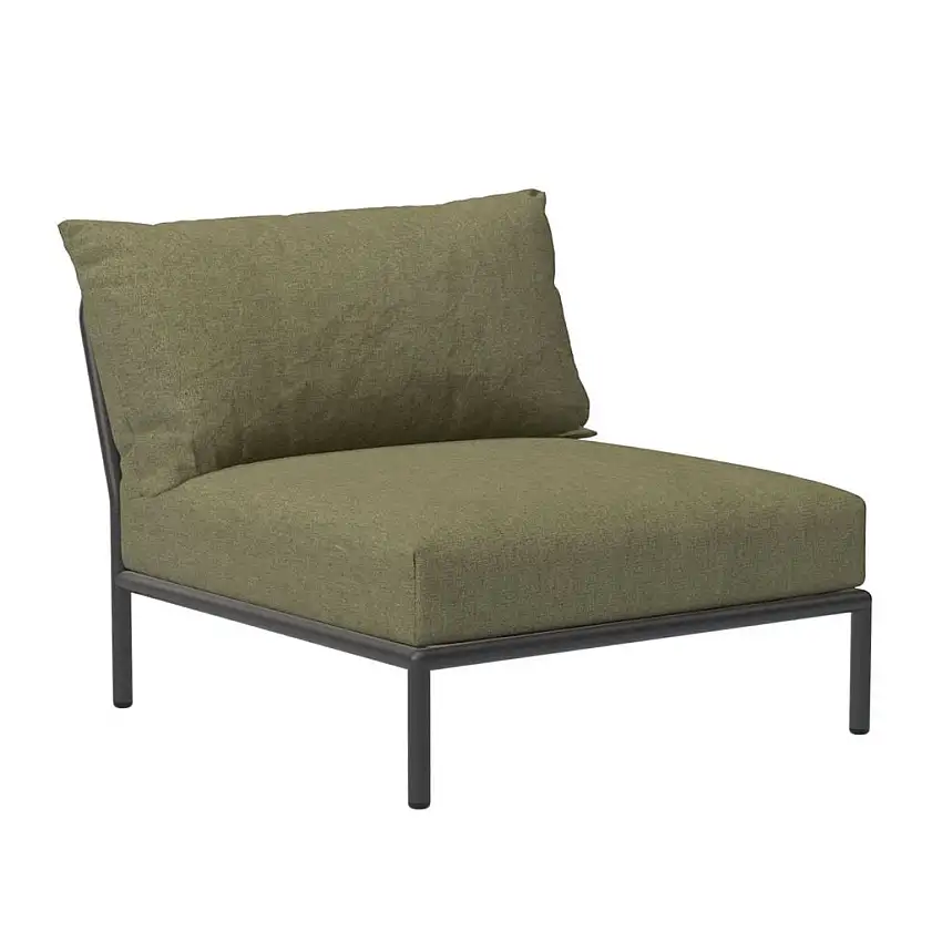 HOUE Level 2 Lounge-Sessel B: 81 cm - Dunkelgrau/Blattgrün