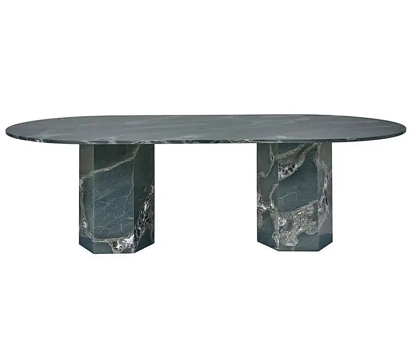 GUBI Epic Outdoor-Esstisch L: 240 cm - Quarzit/Botanical Green