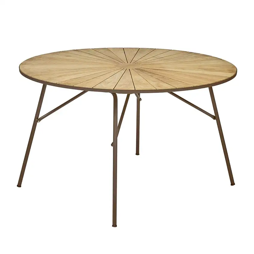 Mandalay Marguerit Gartentisch Ø: 120 cm - Teak/Mocca