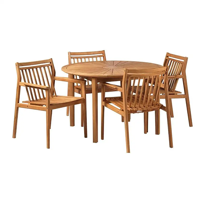 FDB Furniture Together Kleines Gartenmöbelset M27 Tisch + 4 Stühle M1 - Teak