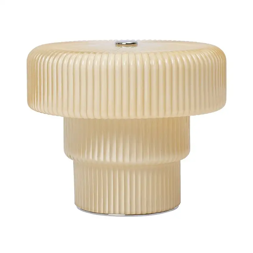 Ferm Living Ripple Tragbare Lampe H: 10 cm - Opalglas/Hafer