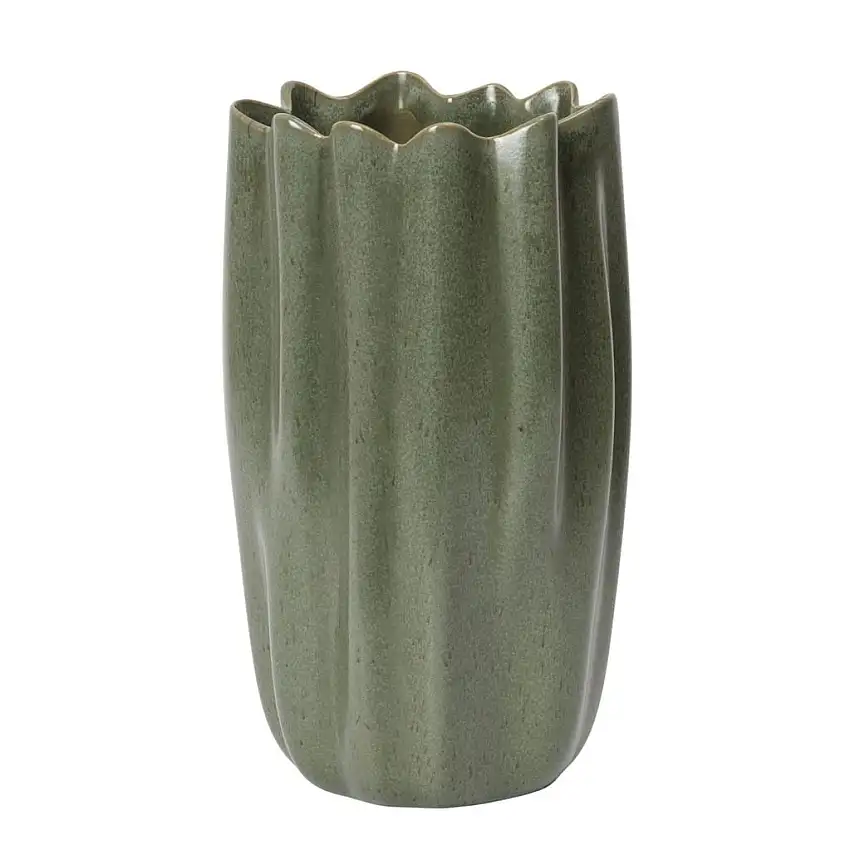 Ferm Living Nium Vase H: 23 - Steinzeug/Dunkelsalbei