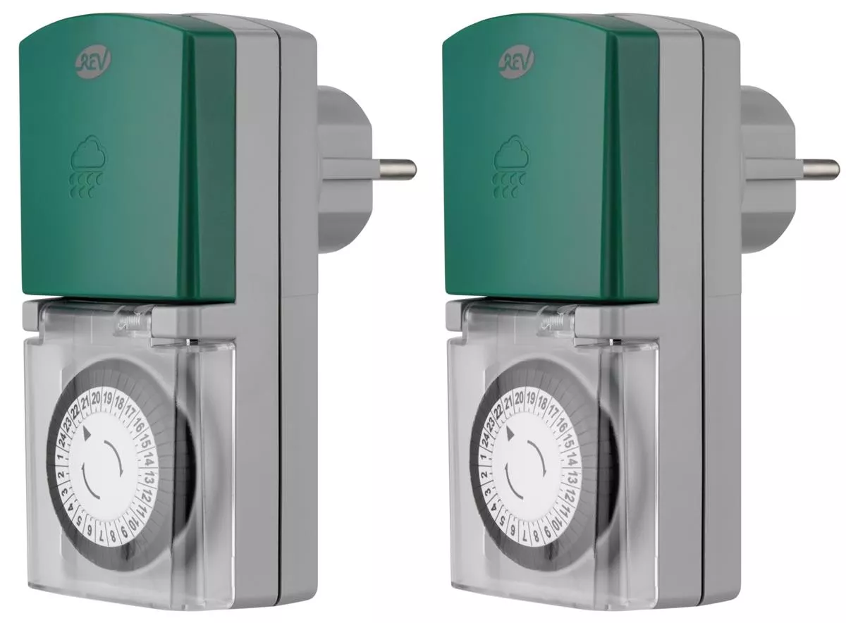 2er Set Zeitschaltuhr, mechanisch IP44, 16 A für Außen