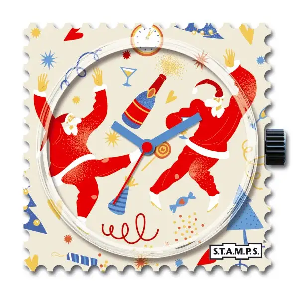S.T.A.M.P.S. Uhr Zifferblatt Santas Party