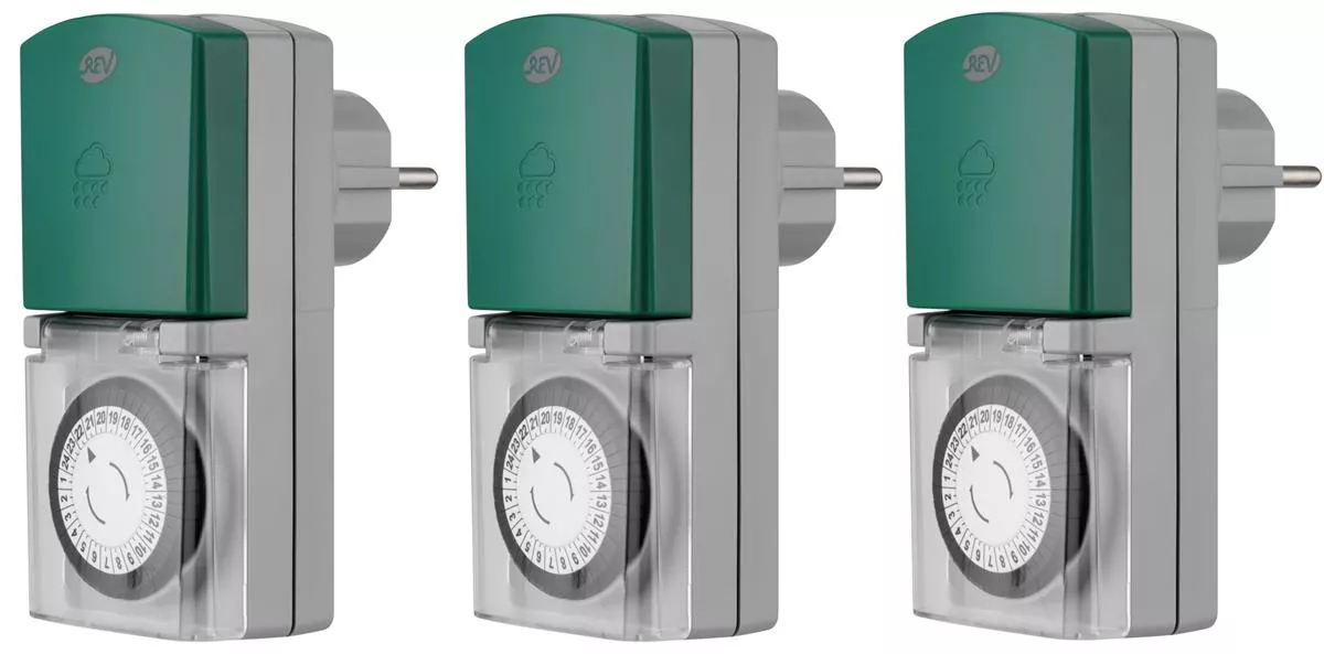 3er Set Zeitschaltuhr, mechanisch IP44, 16 A für Außen