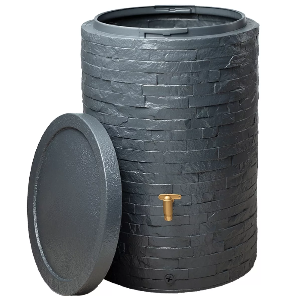 4rain ARONDO Regenspeicher 400 L, graphite grey, Deckel kindersicher verriegelbar