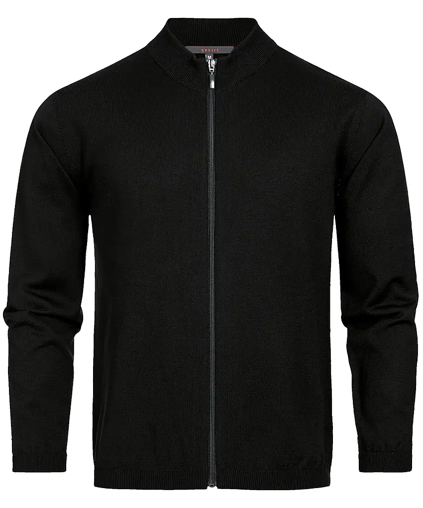 Greiff Herren-Strickjacke Strick Regular Fit Reißverschluss