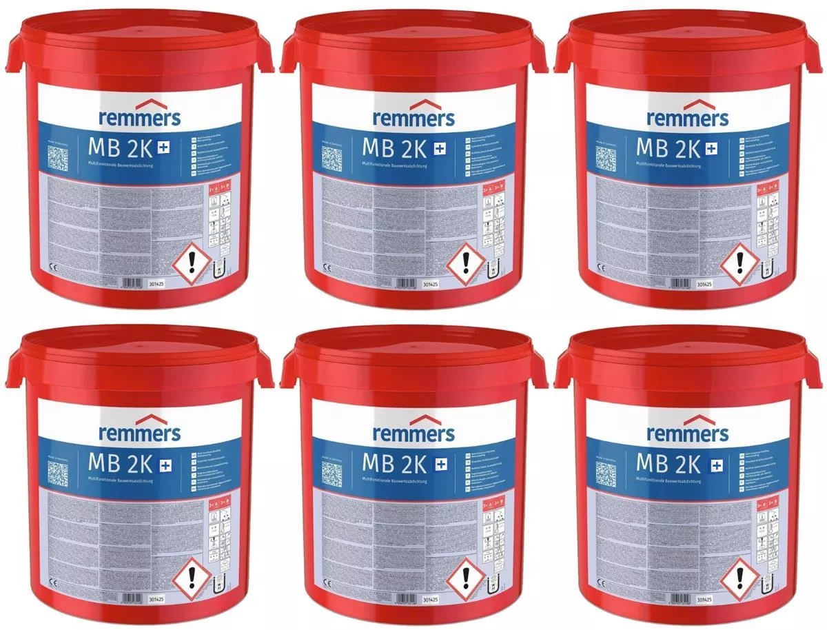 6x Remmers Multi-Baudicht polymere Dickbeschichtung MB 2K plus 150kg Bitumenabdichtung 6er Set