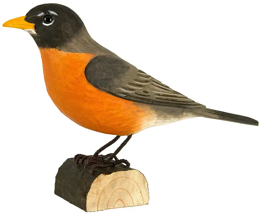 Wildlife Garden Decobird amerikanische Wanderdrossel handgeschnitzt