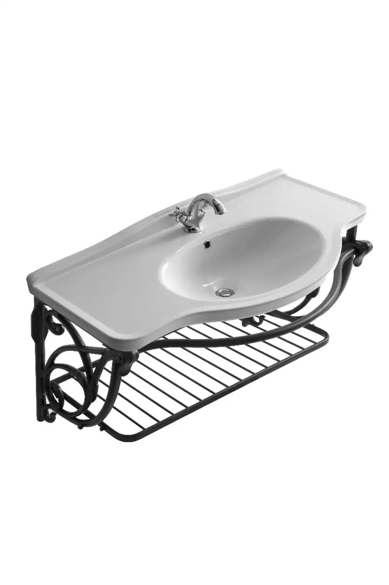 Waschbecken Margaret 110cm mit wandhängenden Aluminiumunterbau
