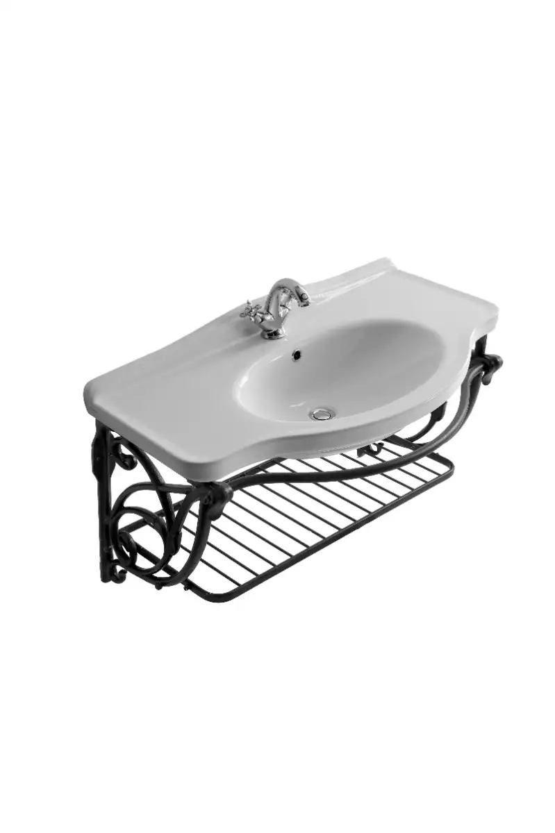 Waschbecken Margaret 95cm mit wandhängenden Aluminiumunterbau