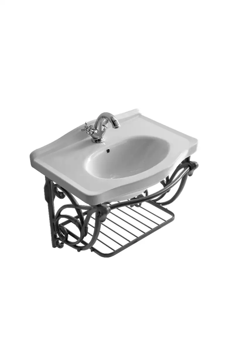 Waschbecken Margaret 65cm mit wandhängenden Aluminiumunterbau