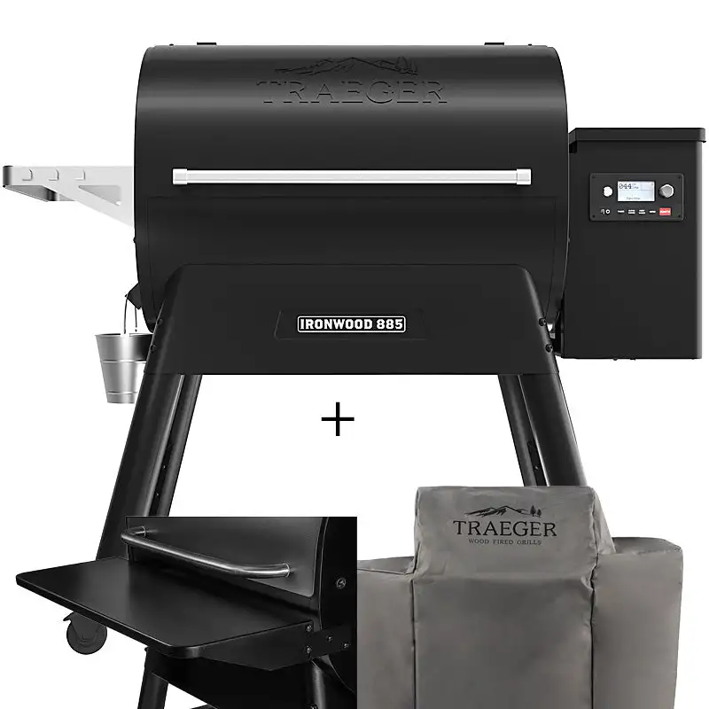Traeger IRONWOOD 885 Pellet Grill im Set Schutzhülle & Frontablage