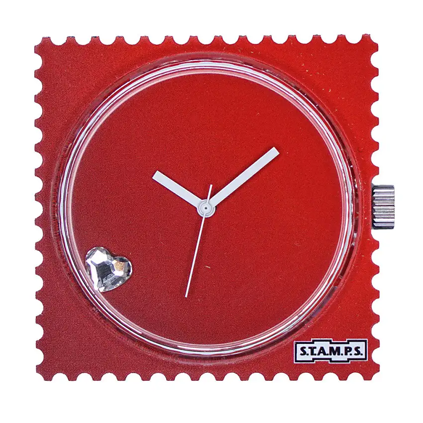 STAMPS Uhr Zifferblatt Diamond Red Heart
