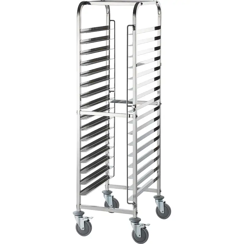 Stalgast Tablettwagen aus Edelstahl, passend für 16 x Tablett 600 x 400 mm, 470