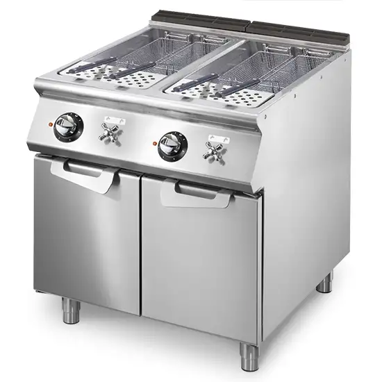 Virtus Elektro-Nudelkocher, 2 Becken GN 2/3, Kapazität 2x 26 Liter, feststehende