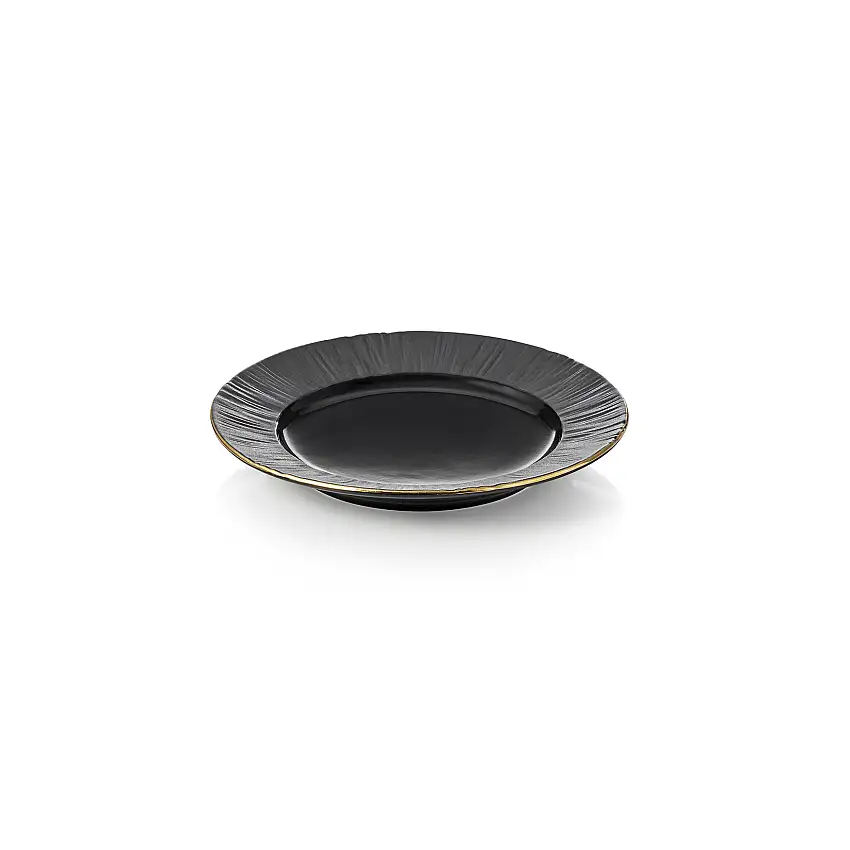 WAS Teller Set MAYA KURO, flach, Ø 16,5 cm, schwarz, Set á 6 Stück, Porzellan