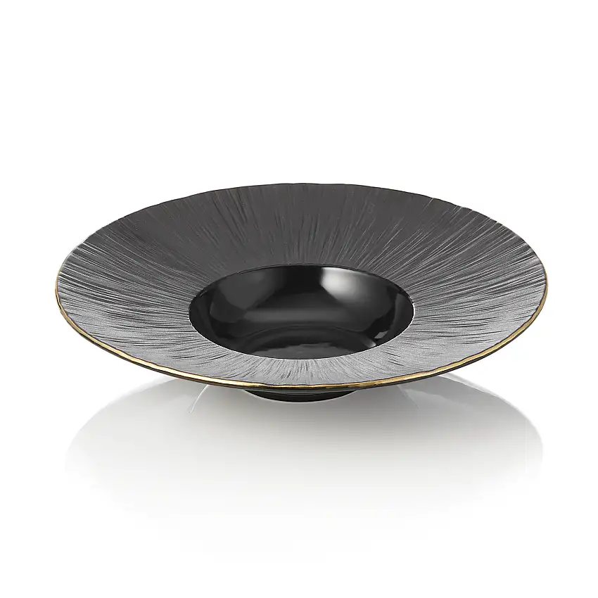WAS Pastateller Set MAYA KURO, Ø 27,5 cm, 200 ml, schwarz, Set á 2 Stück, Porzel
