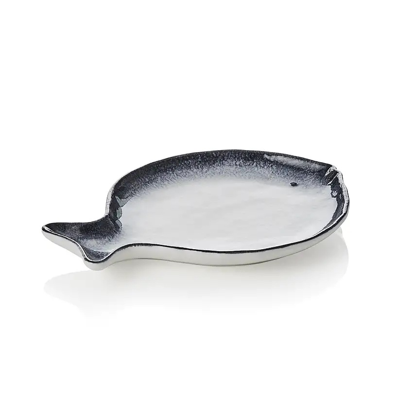 WAS Fischteller Set, 21 x 16 x 2 cm, Set á 6 Stück, Porzellan
