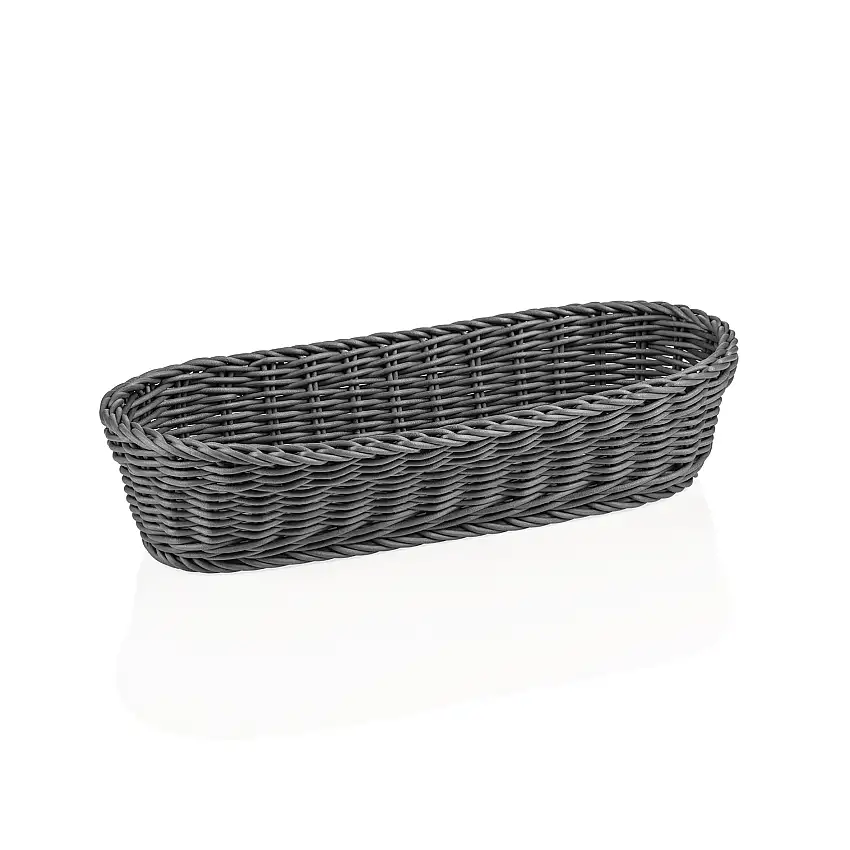 WAS Baguettekorb WEAVER PRO Systemkörbe, 40 x 16 x 8 cm, oval, grau, Polypropyle