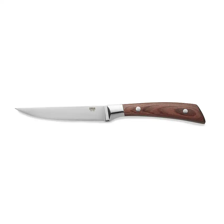 WAS Steakmesser Set CARLOS mit rotem Pakkaholzgriff, 24 cm, Set á 6 Stück, Kling