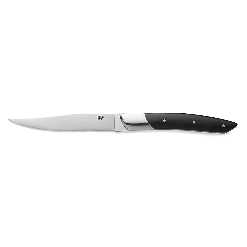 WAS Steakmesser Set CARLOS mit schwarzem Sandelholzgriff, 24 cm, Set á 6 Stück,