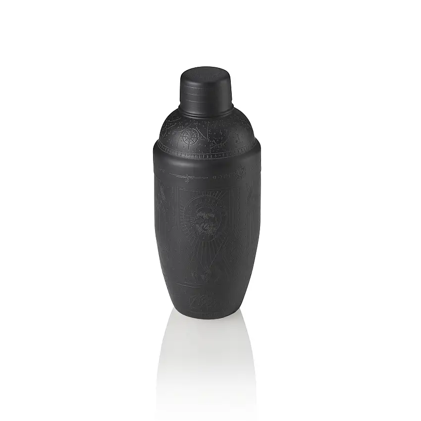 WAS Shaker Tattoo NOCTURN, 0,5 ltr., schwarz matt, Chromnickelstahl 18/8