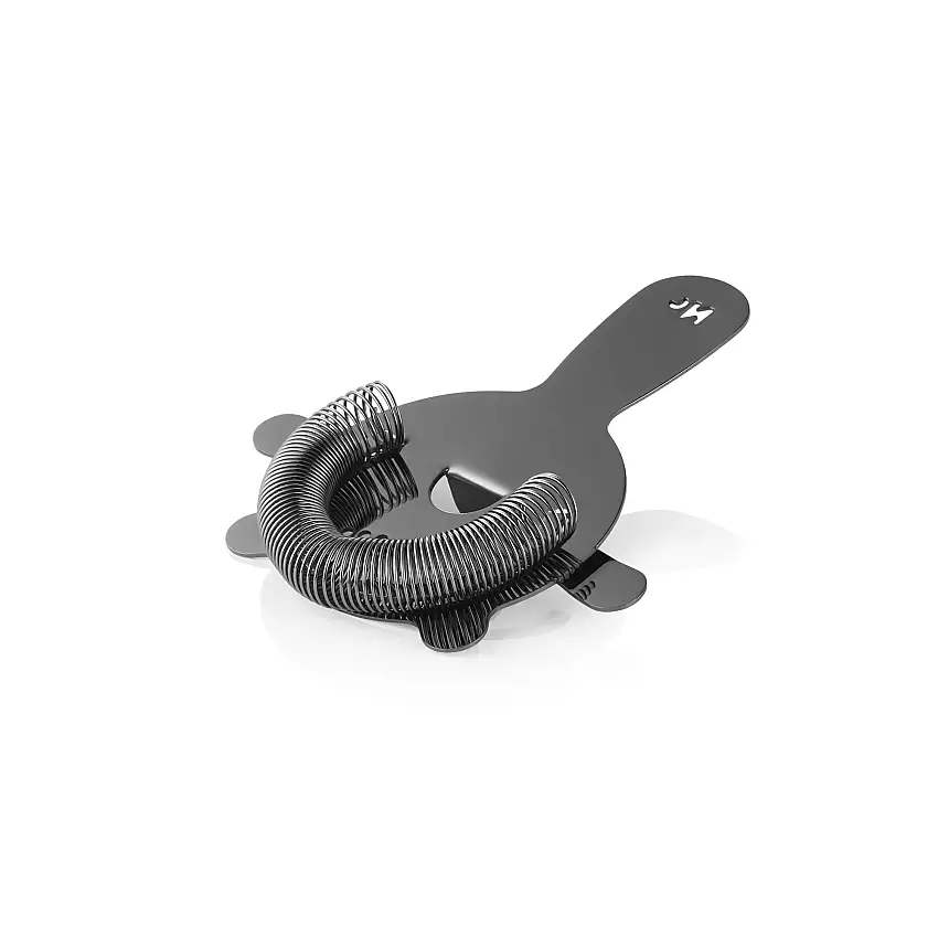 WAS Barsieb NOCTURN mit Feder, 4 Zinken, Ø 8 cm, gun metal, Chromnickelstahl 18/