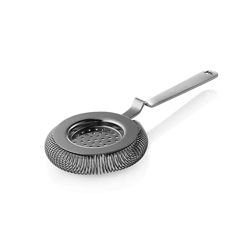 WAS Barsieb NOCTURN mit Feder, Ø 8,5 cm, 20,5 cm, gun metal, Chromnickelstahl 18